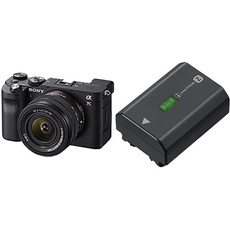Sony Alpha 7C Spiegellose E-Mount Vollformat-Digitalkamera ILCE-7C (24,2 MP, 7,5cm (3 Zoll) Touch-Display, Echtzeit-AF) incl. SEL-2860 Objektiv - Schwarz + Akku NP-FZ100