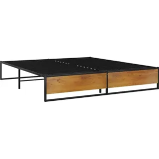 vidaXL Bettgestell Schwarz Metall 140x200 cm - Schwarz