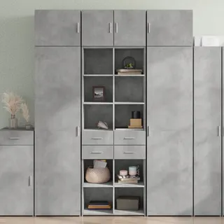 vidaXL Highboard Betongrau 70x42,5x185 cm Holzwerkstoff - Grau