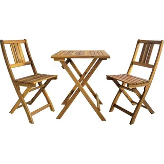 Bistro Set Gartenmöbel 3tlg. klappbar aus Akazienholz Balkon Set Sitzgruppe Holz