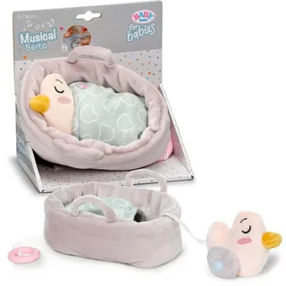 BABY BORN for Babies Berta 18cm Kuschel-Berta im Körbchen mit herausnehmbaren Musikmodul, waschbar