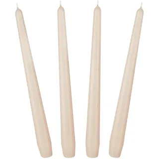 BRUBAKER 24 cm Spitzkerzen für Kerzenständer und Kerzenhalter - 4 Stück - lange, tropffreie Deko Kerzen mit langer Brenndauer - Leuchterkerzen Set Champagner