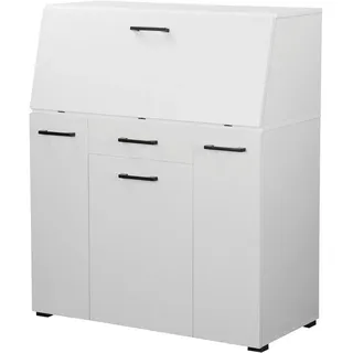 otto home Sekretär OTTO HOME "Moid, Home-Office-Schreibtisch", weiß, B:88,5cm H:106cm T:41,5cm, Sekretäre, Sekretär, viele Stauraummöglichkeiten, kompaktes & modernes Design, B. 88,5 cm