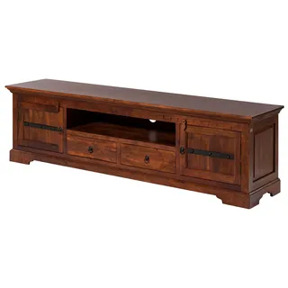 MASSIVMOEBEL24.DE TV-Board Akazie 200x45x55 nougat lackiert OXFORD #326 - Dunkelbraun