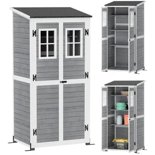 Outsunny Geräteschrank 0,91 x 0,69 m Hellgrau