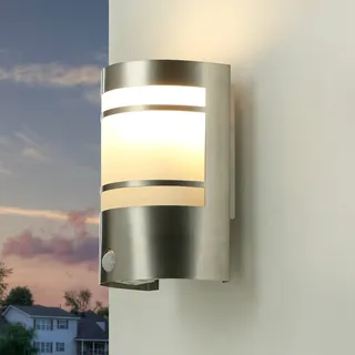 Wandlampe außen Bewegungsmelder Edelstahl E27 IP44 Garten Haus Außenleuchte