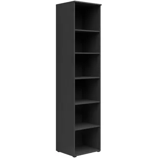 Carryhome Regal , Graphitfarben , Kunststoff , 5 Fächer , 45x195x40 cm , FSC Mix , Typenauswahl, Beimöbel erhältlich, stehend , Wohnzimmer, Regale, Bücherregale