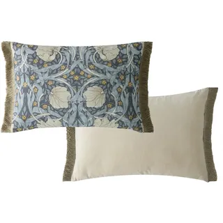 William Morris at Home Zierkissen Pimpernel Blumen 40x60cm , Blau, Weiß , Textil , Floral, Vintage , Füllung: Baumwollfüllung , Rechteckig , 60x40 cm , Heimtextilien, Wohntextilien, Kissen, Zierkissen