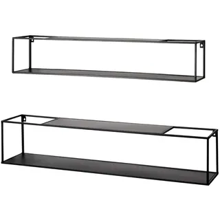 Haku-Möbel Wandregal 85 x 17 x 20 cm Schwarz
