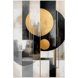 MuchoWow Poster Abstrakt - Gold - Silber - Formen - Ästhetisch - Modern 80x120 cm , Goldfarben , Papier , Rechteckig , 80x120x0.1 cm , Bilder & Rahmen, Bilder, Sonstige Wandbilder