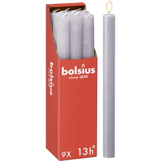 Bolsius Rustik Stabkerzen 27 x 2,3 cm 9 St. Lavendel
