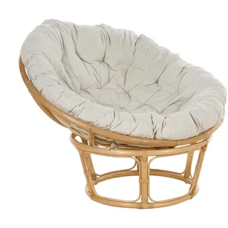 Beliani Gartensessel Rattan helles beige Salvo , Naturmaterialen , 110x77x110 cm , Gartenmöbel, Gartensessel, Gartenstühle