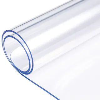 LinkGro 107,7 x 244,8 cm 1,5 mm dick, transparente PVC-Tischabdeckung, Vinyl-Glas-Tischschutz für Esszimmer, Vinyl, rechteckig, Holzmöbel, abwischbar, Tischschutz, Arbeitsplatten-Schutzhülle