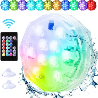 Unterwasser LED Poolbeleuchtung IP68 Wasserdichte Unterwasser Licht 15 Farben RGB Pool Licht mit Fernbedienung