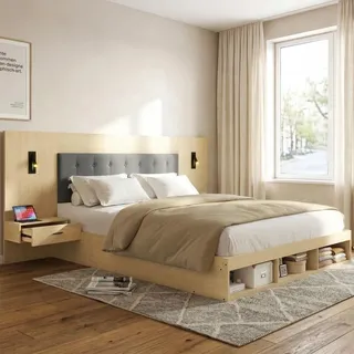 Okwish Doppelbett 160 x 200 cm Braun