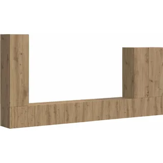 vidaXL TV-Wandregal-Set Wandmontiert 6 pcs Artisan-Eiche - Braun
