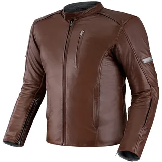 SHIMA HUNTER Motorradjacke Herren | Vintage Biker-Lederjacke Belüftet mit CE Rücken, Schulter und Ellbogen Protektoren, verstärkte Doppelnähte (Model 2022, Braun, L)