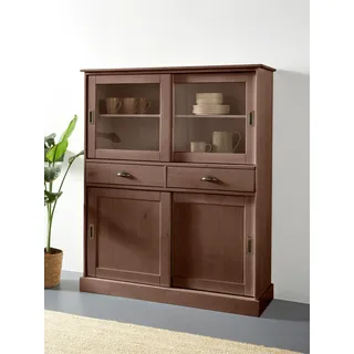 OTTO home Vitrine Highboard Schröder 114 x 40 x 140 cm Braun