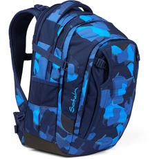 satch match Schulrucksack ergonomisch, erweiterbar auf 35 Liter, extra Fronttasche Troublemaker - Blau