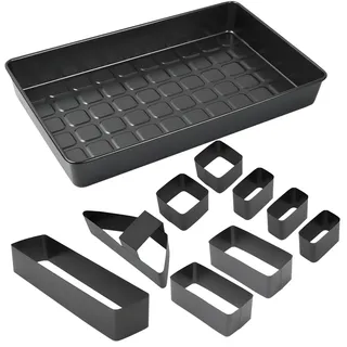 Zahlen und Buchstaben Backform, 10-teilig Verstellbare Kuchenform aus Aluminium, Antihaft & Hitzebeständig bis 230 °C, Kreatives Backset für Geburtstag, Hochzeit, Taufe & Party Torten