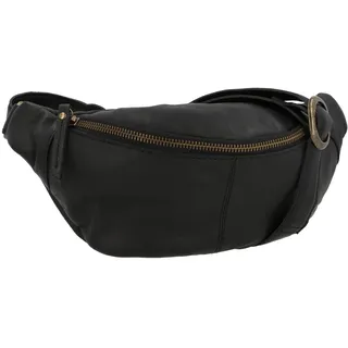 Gusti Gürteltasche Leder - Cillian Damen und Herren Hüfttasche Bauchtasche Brustbeutel Festivaltasche Reißverschluss Schwarz Leder