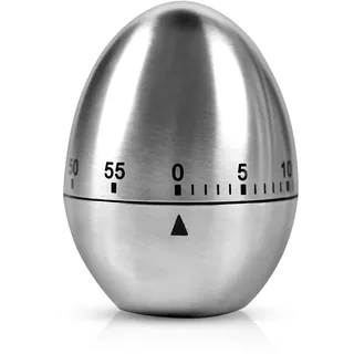 Edelstahl Eieruhr, Mechanischer Küchenwerkzeug Zeitgeber, Zeitmesser Küche, Kurzzeitmesser Küchentimer Eiförmige Kurzzeitwecker