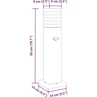 vidaXL Wegeleuchten mit Bewegungsmelder 3 Stk. Schwarz 50 cm Aluminium