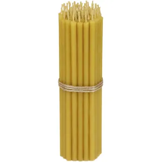 NKlaus 50x Stabkerzen Gold 16 cm Dünne Bienenwachskerzen rußfrei & tropffrei Lange Brenndauer Goldene Kerzen für Feier & Dekoration 36261