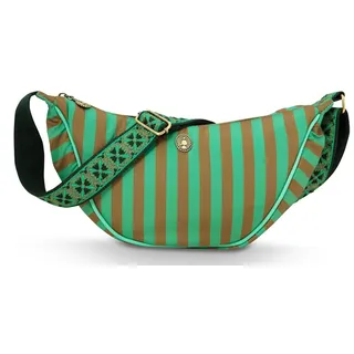 Pip Studio Freya Half Moon Cross Body Bag Stripe Green 34x10x16cm