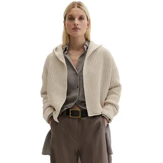Cardigan MARC O'POLO, Damen, Gr. XL, linen beige, Grobstrick, Obermaterial: 74% Baumwolle, 26% Polyester, unifarben, oversize taillenbedeckt, Strickkante, Strickjacken Cardigan, kurze Form, Oversize, Grobstrick