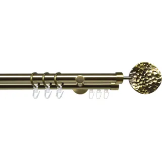 Gardinenstange LIEDECO "Stilgarnitur 20 mm Blues Jimi" Gr. 2, grau (messingfarben), L:160cm Ø:2mm, Eisen, Gardinenstangen, Gardinenstange, Gardinenstange Komplett