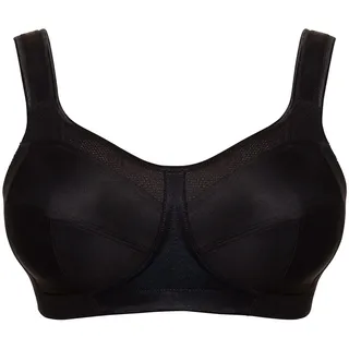 Sport-BH ULLA DESSOUS "Sport BH mit Bügel Kate", Damen, Gr. 95, Cup K, schwarz, Obermaterial: 50% Polyamid PA. 30% Polyester PES. 15% Elasthan EL. 3% Polyethylen PE. 2% Baumwolle CO., BHs Sport-BH