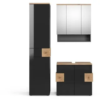 Vicco Badmöbel-Set anthrazit matt/anthrazit hochglänzend