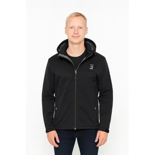 Softshelljacke LPO "Softshelljacke Laron 2 Übergangsjacke", Herren, Gr. M, schwarz, Softshell, 100% Polyester, regular fit hüftbedeckend, Bündchen mit Kordelzug, Jacken Softshelljacke, mit Teddyfutter innen