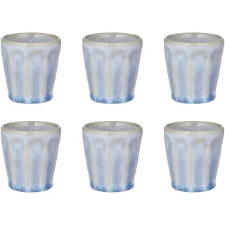 Butlers Espressotassen 6er-Set Bergamo 70 ml , Pastellblau , Keramik , Geschirr, Tassen, Espressotassen