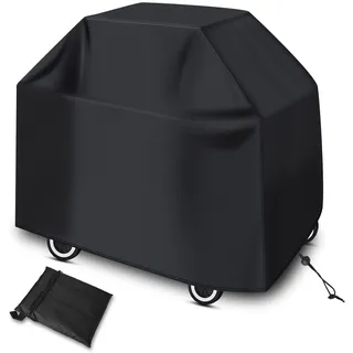 Diboniur Grillabdeckung Wetterfest, Grill Abdeckung 210D Oxford, Wetterschutzhülle BBQ (147 x 61 x 117cm Schwarz)