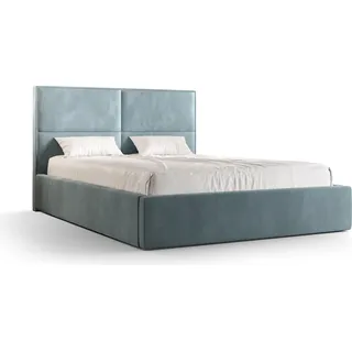 Roe Furniture | Boxspringbett - APOLLO - 120x200 cm - Hellblau - mit Bettgestell und Bettkasten - Tagesbett - Polsterbetten - Bett Schlafzimmer - Hellblau