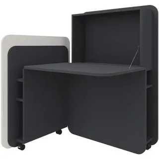 FM Helmets fm FLATup Sekretär graphit/ diamantweiß rechteckig, schwarz 107,0 x 41,5 - 91,0 cm