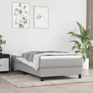 vidaXL Boxspringbett Stoff - Grau