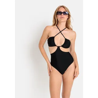 LSCN by LASCANA Badeanzug »Gina« mit modischen Cut-Outs, schwarz