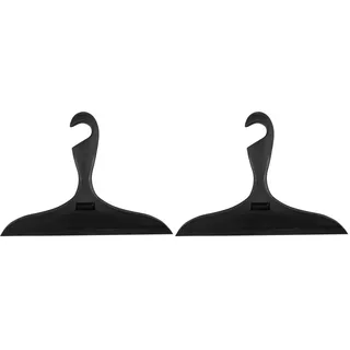 WENKO Badezimmerwischer Loano Schwarz, praktischer Duschabzieher für streifenfreies Abwischen von glatten Flächen wie Spiegel, Duschkabinen, Fliesen in Bad & Dusche, mit Haken zum Aufhängen,23 x 17 cm