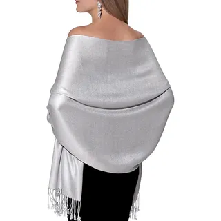 Pashmina Schal und Tücher für Abendkleider, weicher Pashminas Hochzeit Schal - Grau - Einheitsgröße