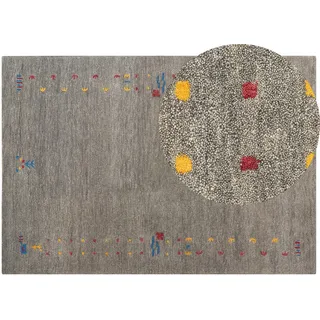 Beliani Kurzflor-Gabbeh Seymen 230/160 cm , Grau , Textil , Grafikmuster , Rechteckig , 160x230 cm , Teppiche und Böden, Teppiche, Orientteppiche