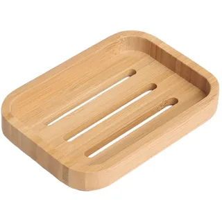 Ninebendstreams Bambus-Seifenschale aus Holz, Seifenhalter für Dusche, Badezimmer, Küche, mit selbstentleerender Ablage