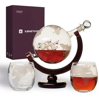Kemstood Whiskey-Dekanter-Set 2 Gläser 0,85 l