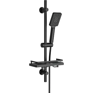 Görbach Duschset 70cm mit Duschablage Schwarz 1208