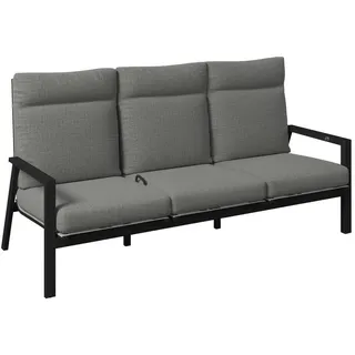 Amatio 3-Sitzer-Bank , Anthrazit, Grau , Metall, Textil , Füllung: Schaumstoff , 196x97x87 cm , Gartenmöbel, Gartenbänke, Gartenbänke