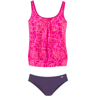 Oversize-Tankini VENICE BEACH, Damen, Gr. 54, N-Gr, lila (beere, rosa), Polyamid, Bikini-Sets Oversize-Tankini, Oversize-Form