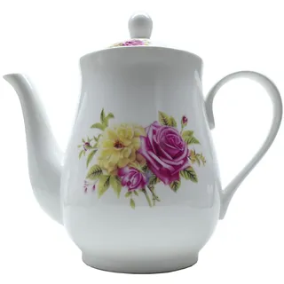 Europäischer Stil Porzellan Teekanne, Kaffee Tee Wasserkanne Vintage Keramik Wasserkocher (1,5 L)