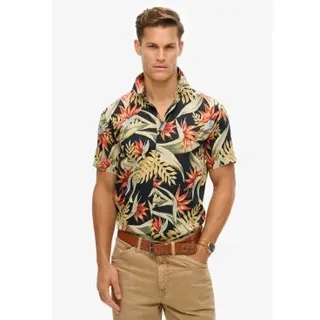 Superdry für Herren. M4010947A Marineblaues Hemd mit Hawaii-Print (XL), Lässig, Modal, Kurzarm